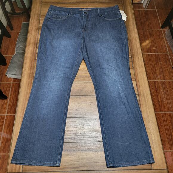 Melissa McCarthy X Seven7 Slim Boot Dark Wash Denim Jeans - Size 24W NWT - Picture 1 of 12